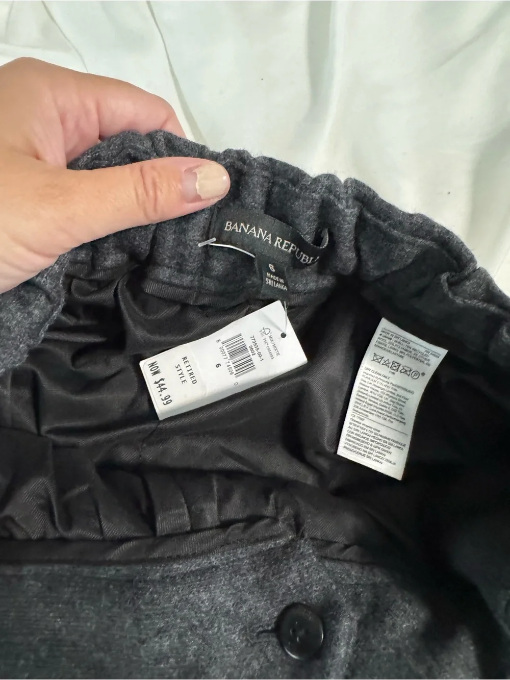 Banana Republic Men's Charcoal Wide-Leg Corduroy Pants - Picture 4 of 4